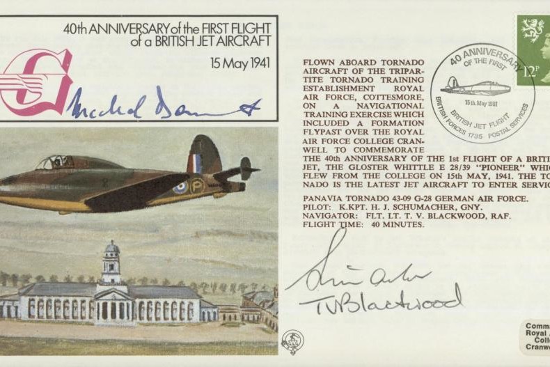 First flight of a British jet aircraf cover Sgd by 3