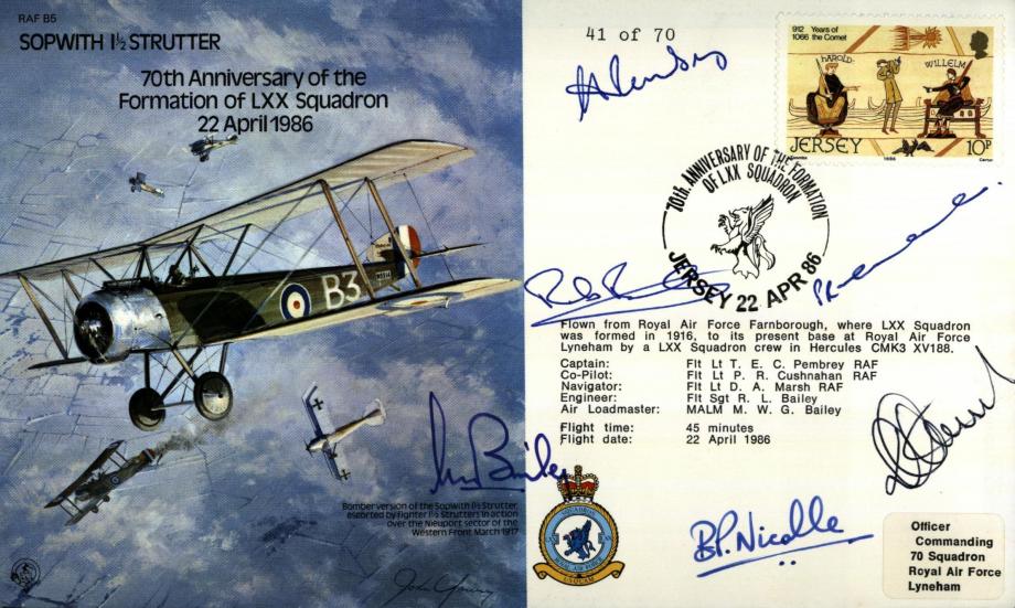 Sopwith Strutter cover Crew signed