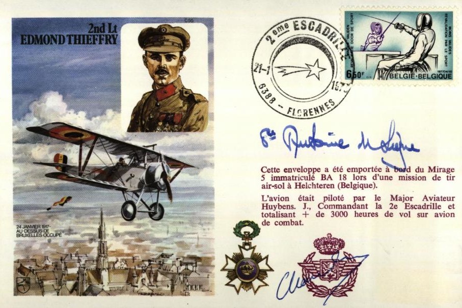 Lt Edmond Thieffry cover Sgd Prince De Ligne
