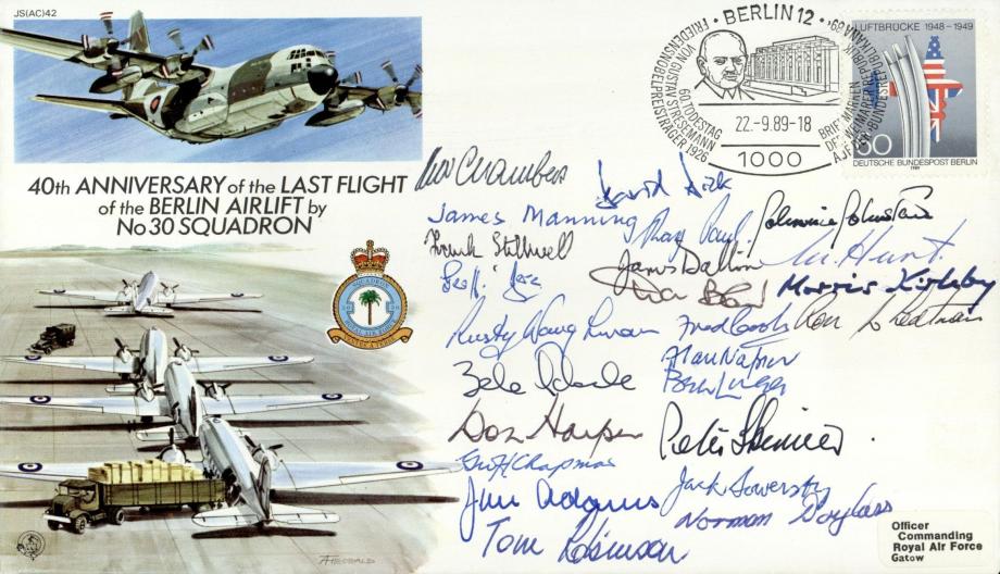 40th Anniversary of the Berlin Airlift cover Signed by 22