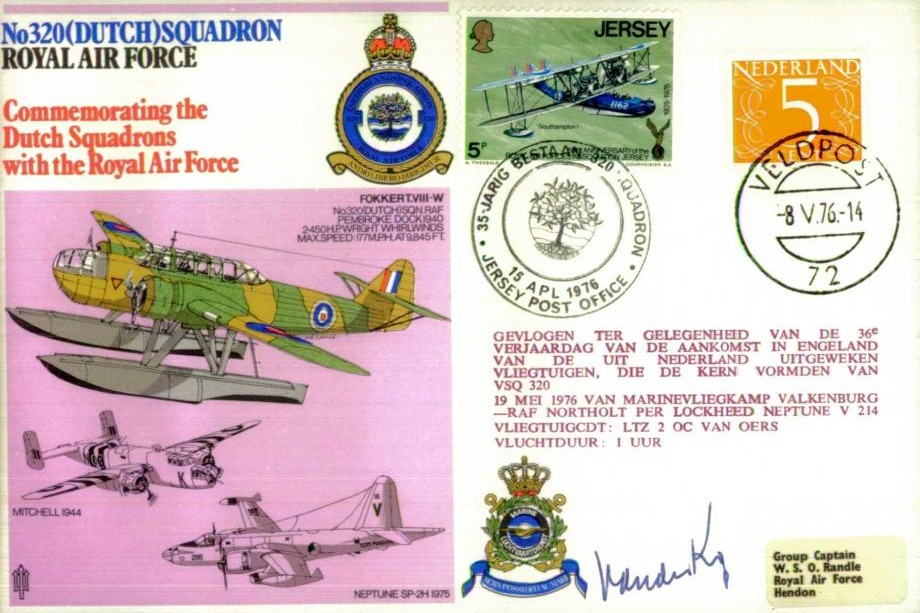 No 320 (Dutch) Squadron cover Signed by Commodore Van Der Kop