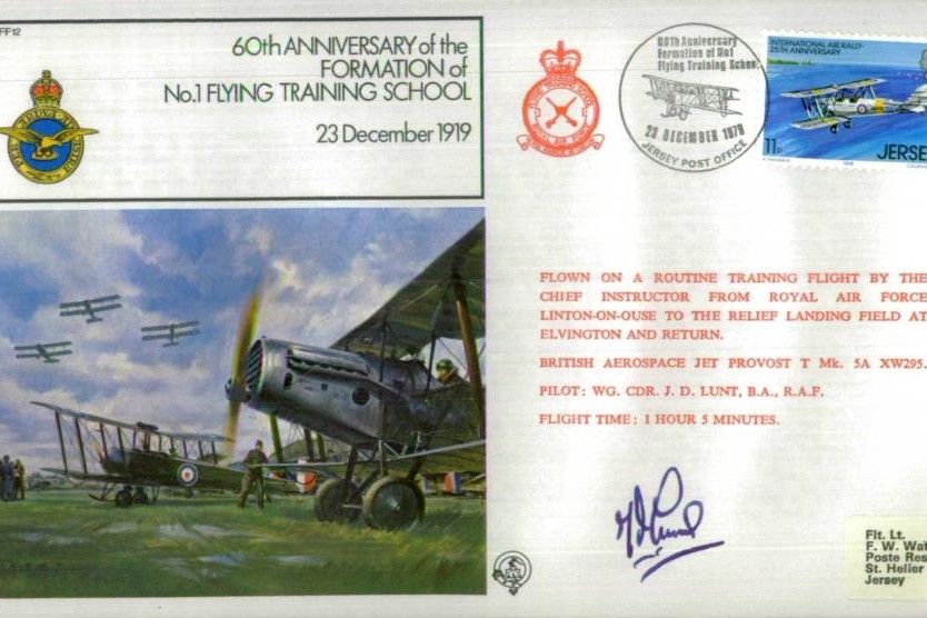 No 1 Flying Training School cover Sgd J D Lunt