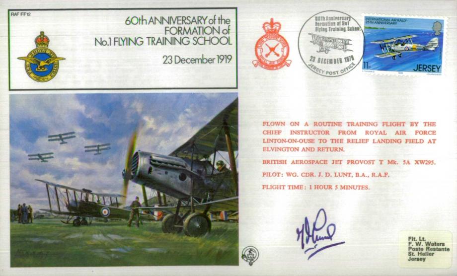 No 1 Flying Training School cover Sgd J D Lunt