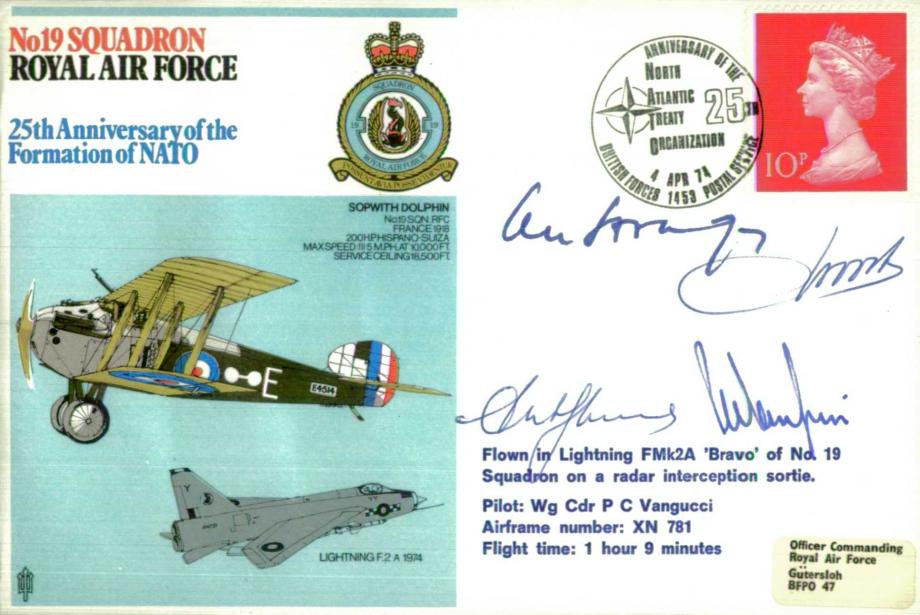 No 19 Squadron cover Sgd by pilot P C Vangucci Lewis Hodges, Col Van Oosten Brig Gen A D G Ghenne