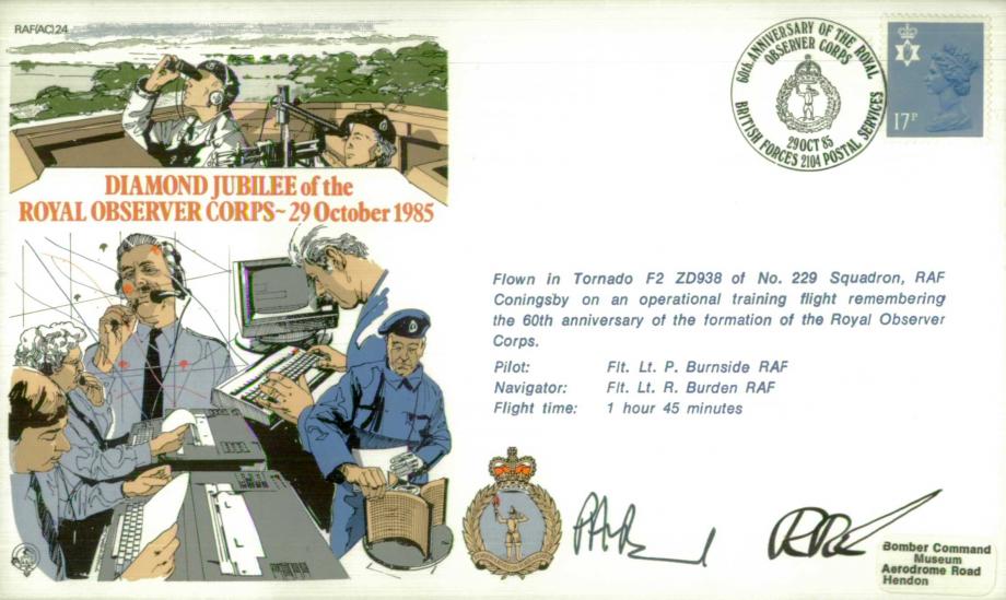 Royal Observer Corps Crew signed