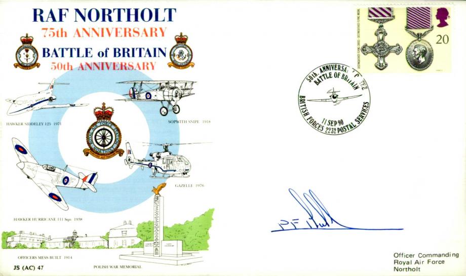 RAF Northolt 75th Anniversary cover Pilot signed