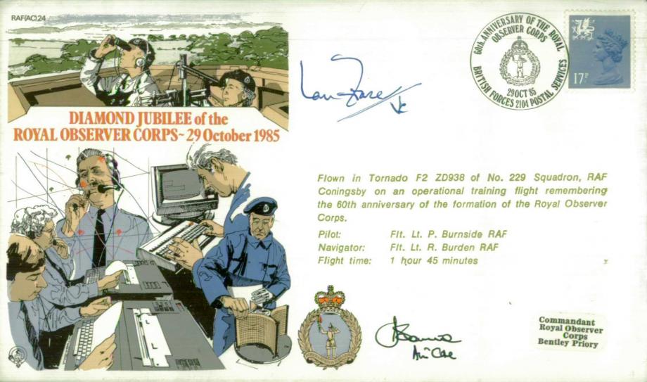 Royal Observer Corps cover Sigd Ian Fraser VC and Bennie