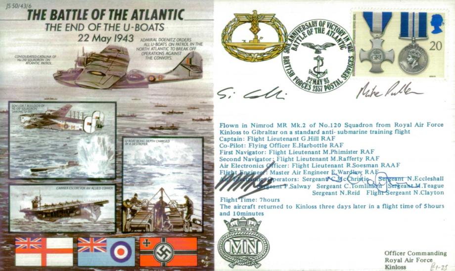 Battle of The Atlantic cover Crew signed