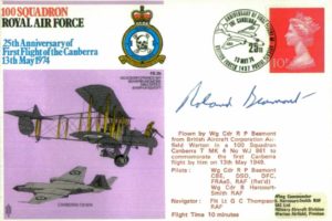 100 Squadron cover Signed by R P Beamont who was the first pilot of the Canberra on 13th May 1949