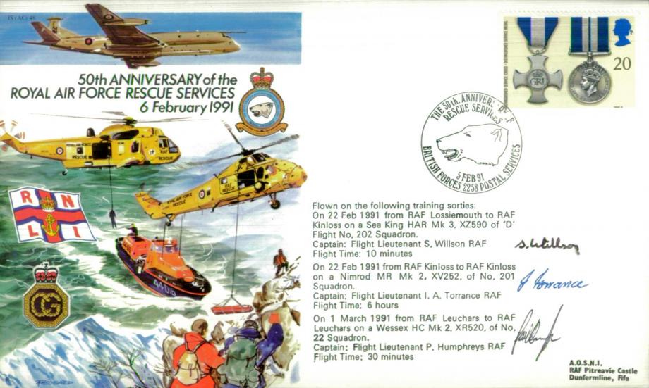 50th Anniversary of the RAF Rescue Services cover Signed