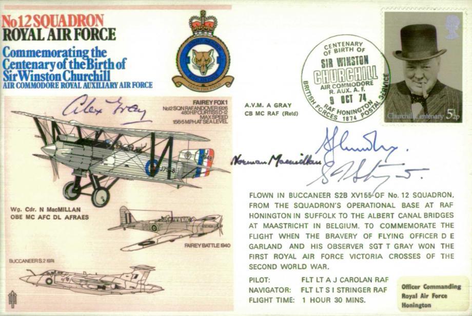 No 12 Squadron cover Sgd WC MacMillan the Chief Test Pilot at Fairey Aviation in 1925 and A Gray RFC