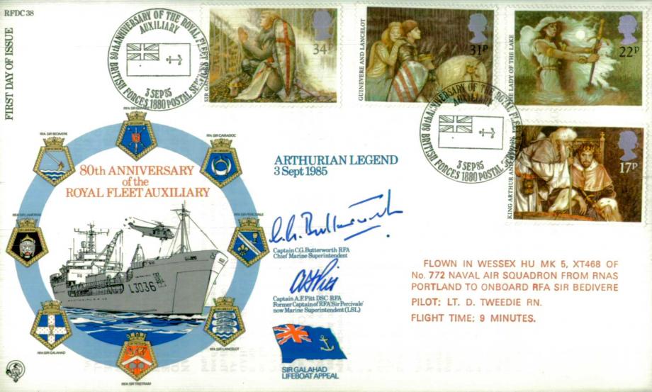 Royal Fleet Auxiliary FDC Signed by the RFA Chief Marine Supt And Marine Supt