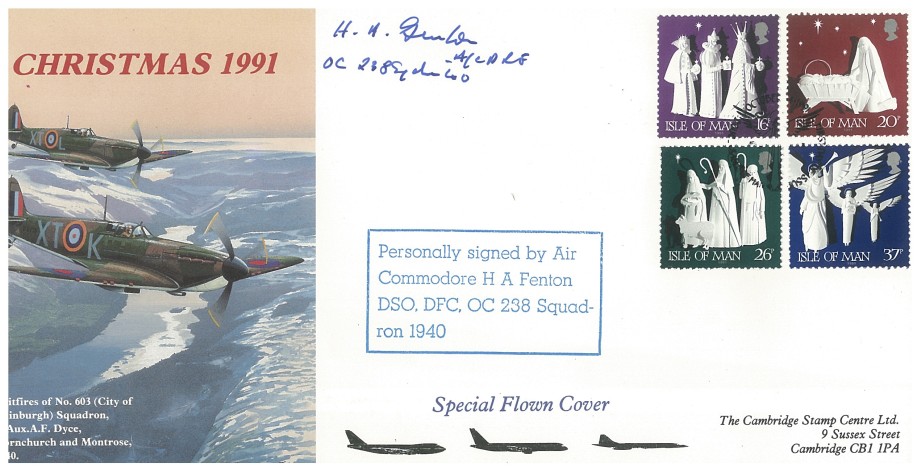 Battle of Britain cover Sgd H A Fenton a BoB pilot with 238 Sq