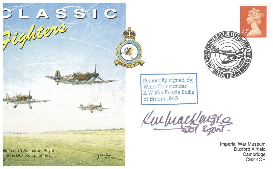 Battle of Britain cover Sgd K W Mackenzie a BoB pilot with 501 Sq