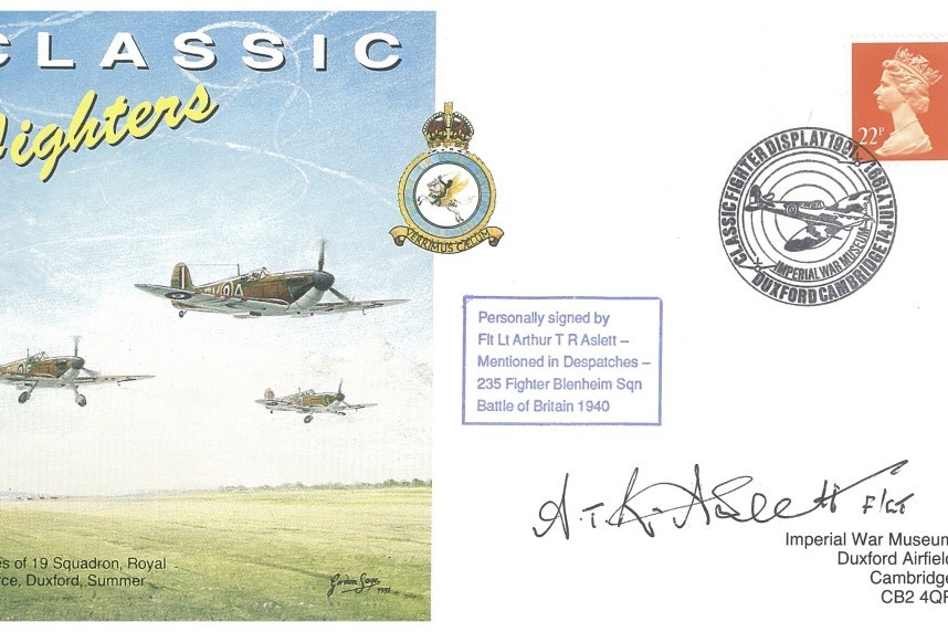 Battle of Britain cover Sgd by BoB pilot A T R Aslett with 235 Sq