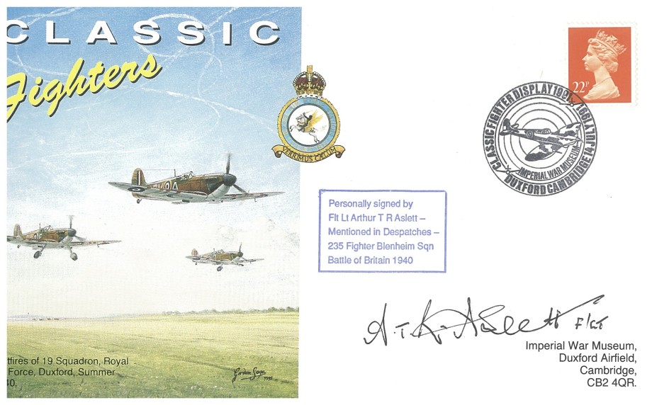 Battle of Britain cover Sgd by BoB pilot A T R Aslett with 235 Sq