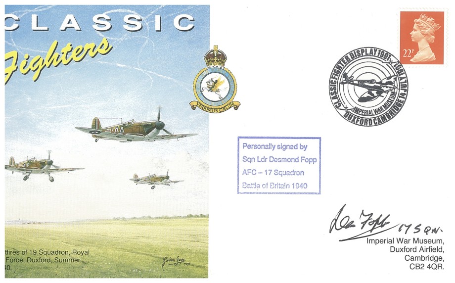 Battle of Britain cover Sgd L D Fopp a BoB pilot with 17 Sq