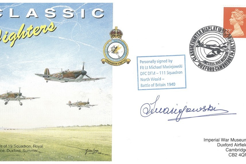 Battle of Britain cover Sgd by Polish BoB pilot M Maclejowski with 111 Sq