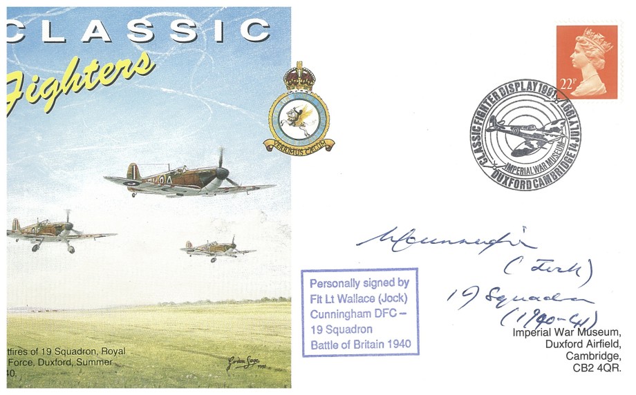 Battle of Britain cover Sgd by BoB pilot Jock Cunningham with 19 Sq