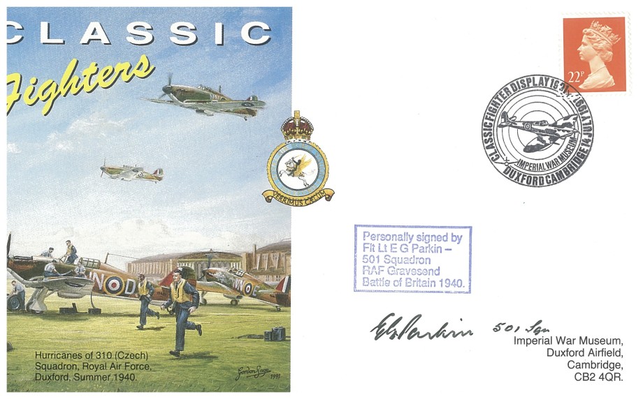 Battle of Britain cover Sgd by BoB pilot with 501 Sq