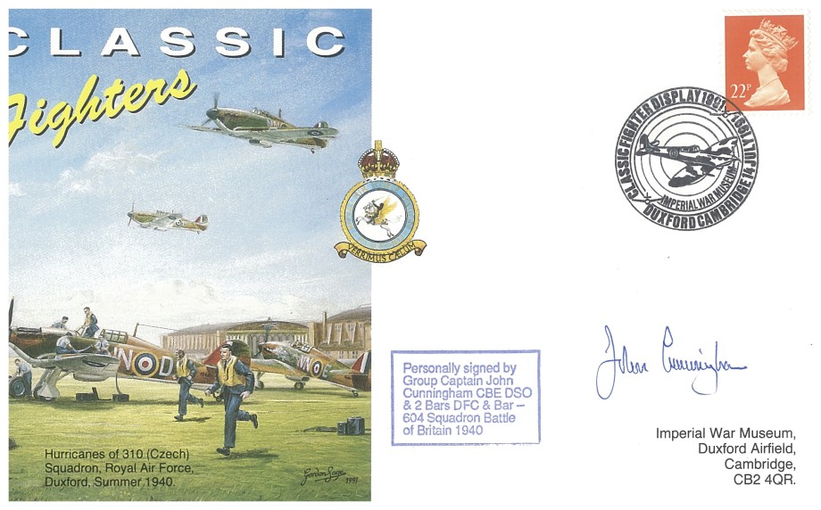 Battle of Britain cover Sgd by J Cunningham a BoB pilot with 604 Sq