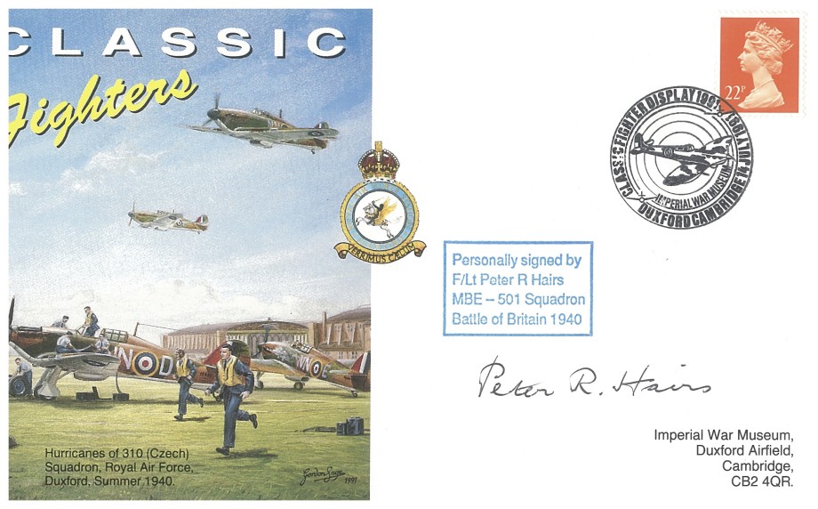 Battle of Britain cover Sgd by BoB pilot P R Hairs with 501 Sq