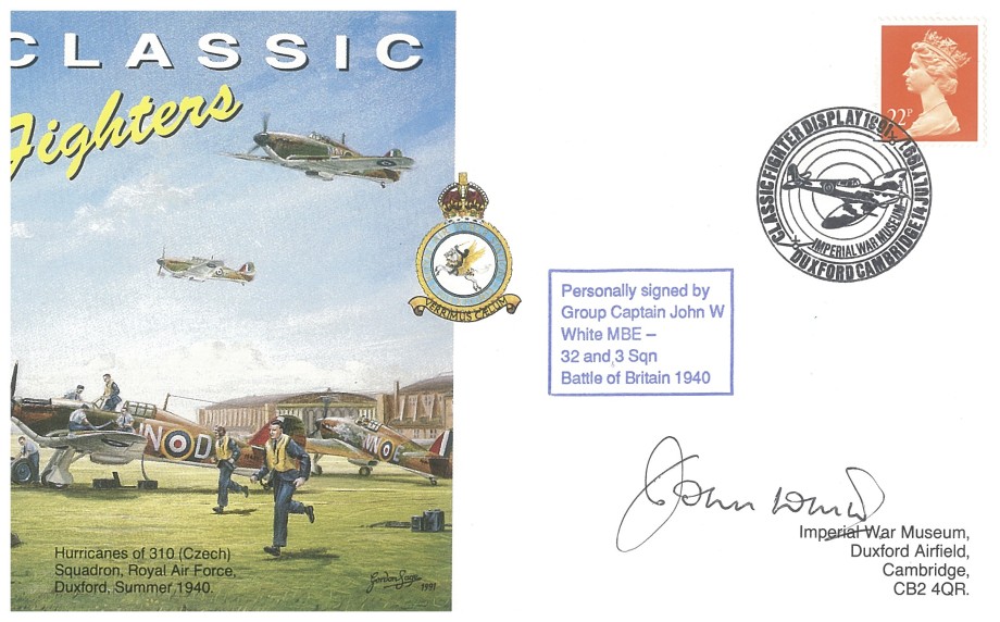 Battle of Britain cover Sgd by BoB pilot J W White with 3 Sq and 32 Sq