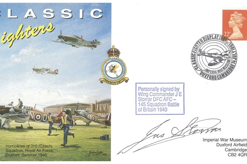 Battle of Britain cover Sgd J E Storrar a BoB pilot with 145 Sq