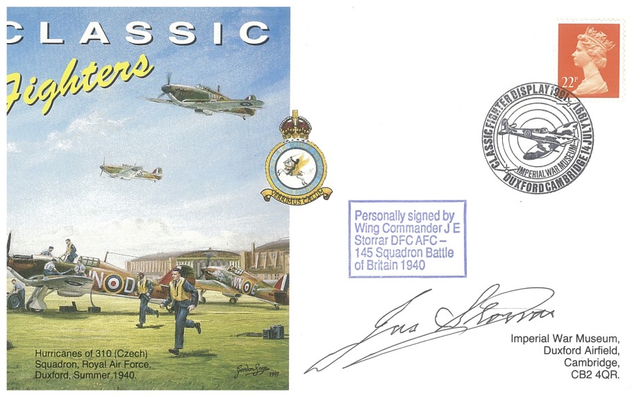 Battle of Britain cover Sgd J E Storrar a BoB pilot with 145 Sq