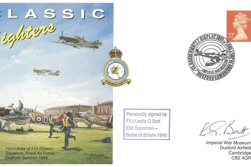 Battle of Britain cover Sgd by BoB pilot L G Batt with 238 Sq