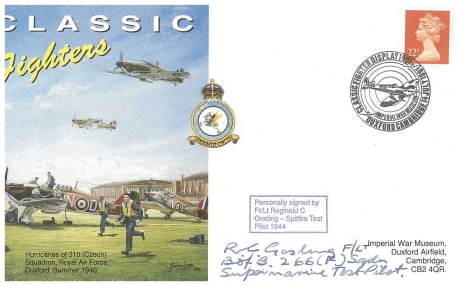 Battle of Britain cover Sgd by BoB pilot R C Gosling of 266 Sq