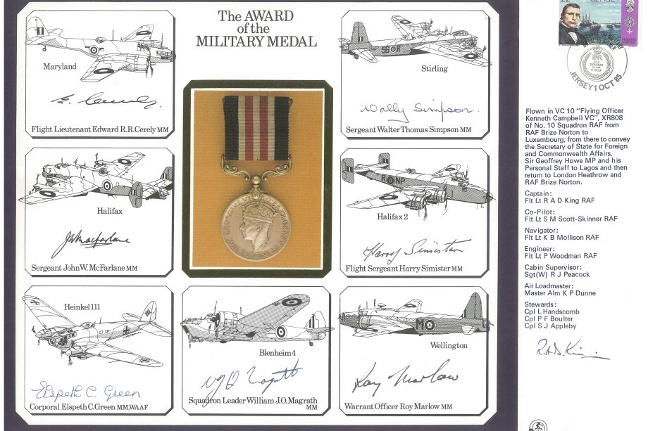 Military Medal Large Signed Cover