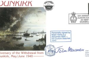 Dunkirk cover Sgd H A J Alexander