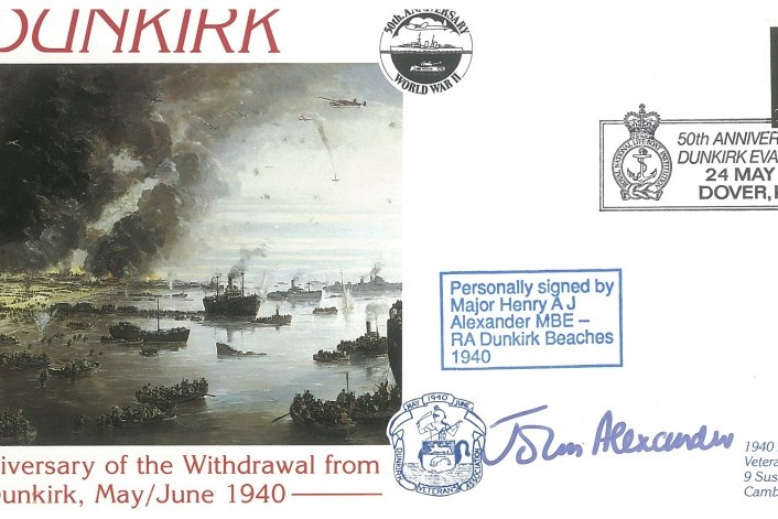 Dunkirk cover Sgd H A J Alexander