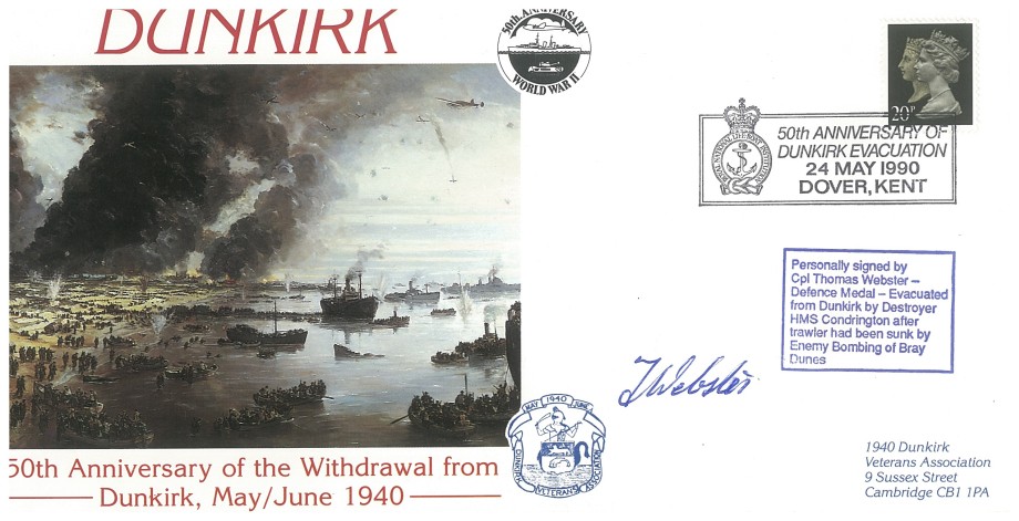 Dunkirk cover Sgd T Webster