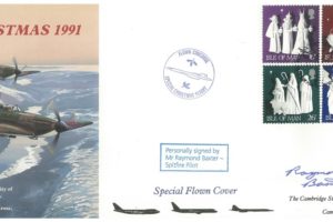 Christmas 1991 Cover Signed By The Broadcster And Spitfire Pilot Raymond Baxter