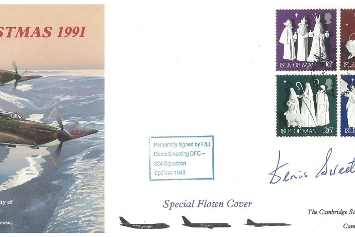 Christmas 1991 Cover Signed By Denis Sweeting Of 504 Squadron