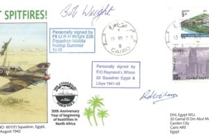 Desert Spitfires Cover Signed By R H Wright Of 236 Squadron And R L Wilson Of 33 Squadron
