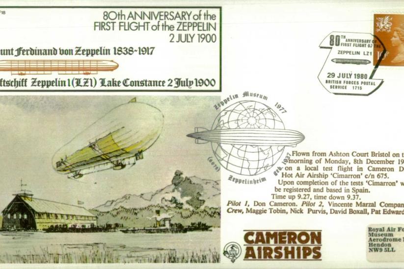 First Zeppelin flight cover