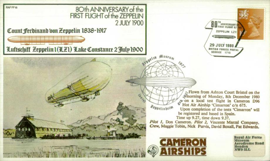 First Zeppelin flight cover