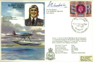 ACM Sir John Nelson Boothman cover Sgd Sir S N Webster