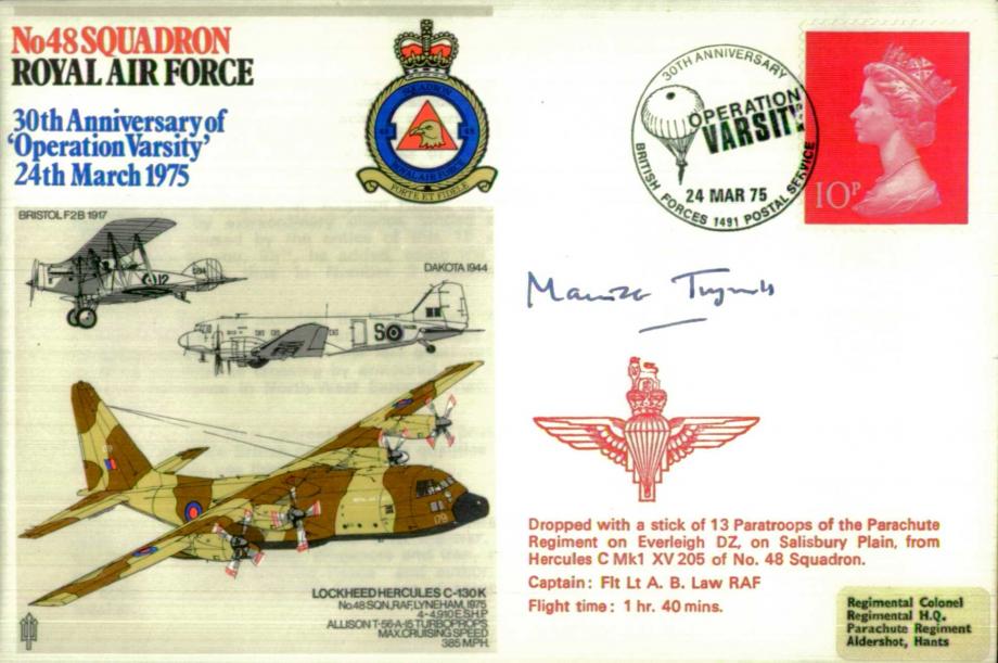 No 48 Squadron cover Signed by Maurice Tugwell Wartime officer in The Parachute Regiment  and Author