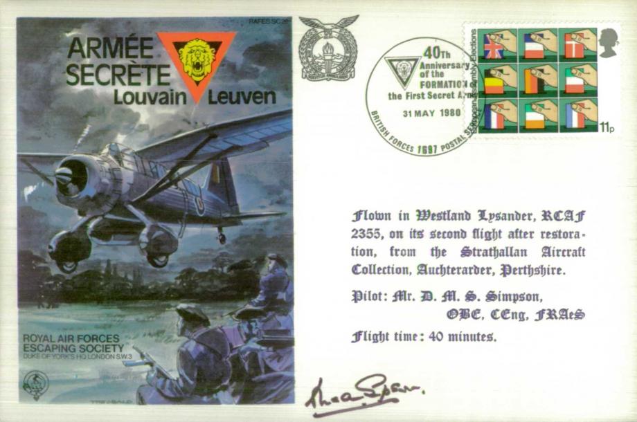 Armee Secrete Cover Signed D M S Simpson