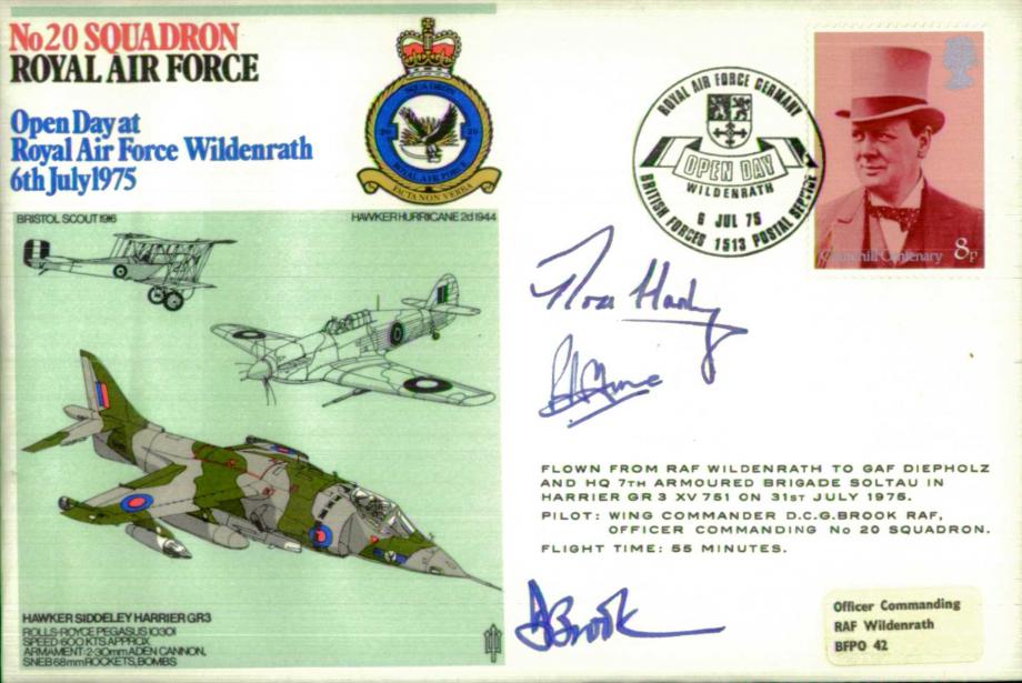 No 20 Squadron cover Sgd by WC D.C.G Brook OC 20 Squadron P B Hine OC RAF Wildenrath and R P Harding OC 20 Squadron in 1946