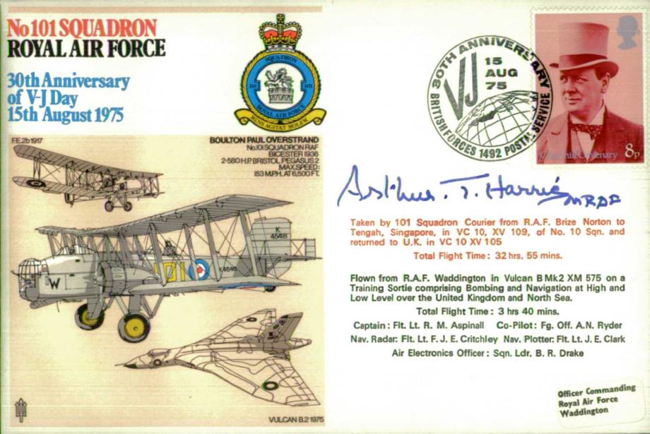 No 101 Squadron cover Signed by MRAF Sir Arthur Harris