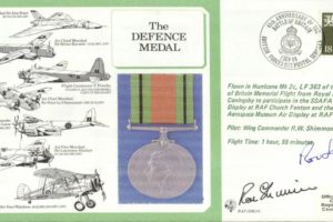 Defence Medal cover Signed Rod Learoyd VC and pilot