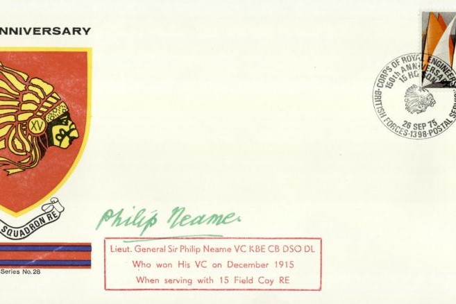 Lt Gen Sir Philip Neame VC 1915. Victoria Cross signed cover
