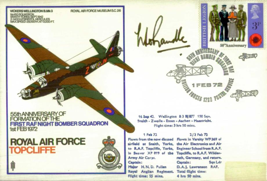 First RAF Night Bomber Squadron cover Sgd Randle