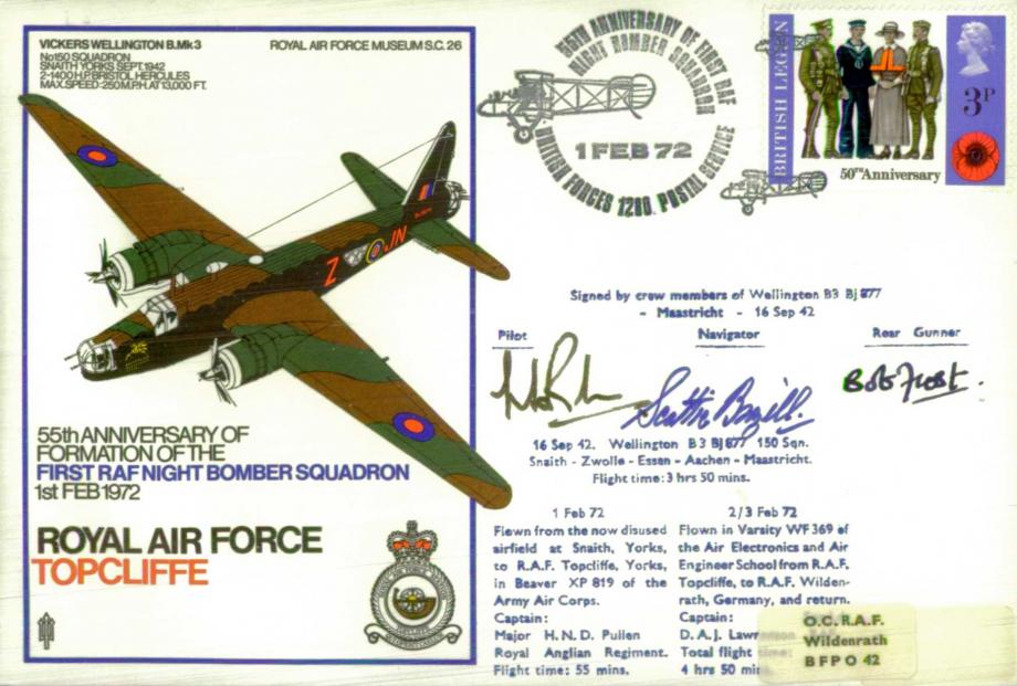 First RAF Night Bomber Squadron cover Sgd Randle and Burton Brazill and Frost