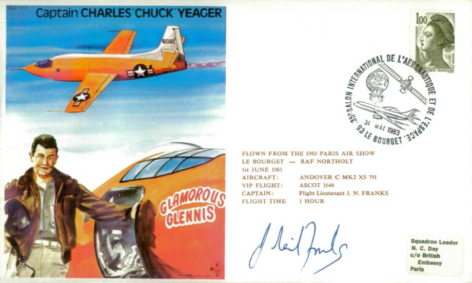 Charles Chuck Yeager The Test Pilot Cover Signed J N Franks